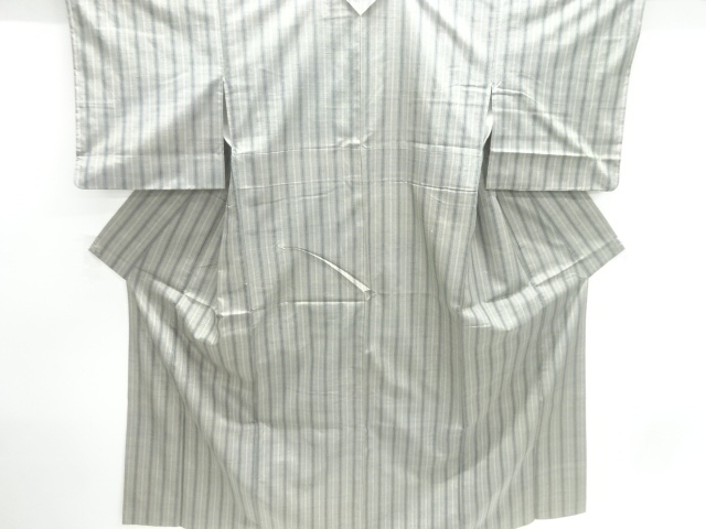 縞模様織出し手織り紬着物